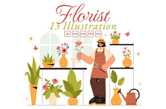 13 Professional Florist Illustration
