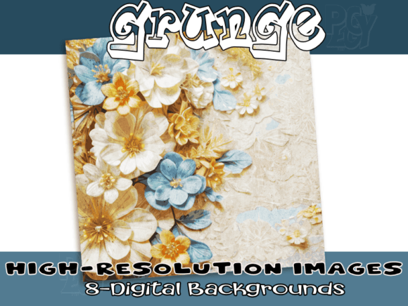 8 Vintage Grunge Floral Backgrounds