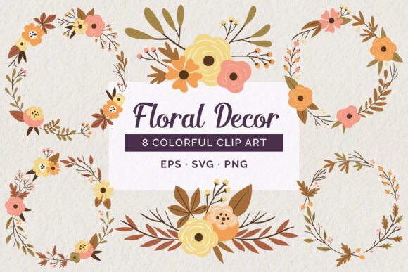 Autumn Floral Wreaths and Dividers