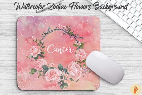 Cancer Zodiac Flowers Background