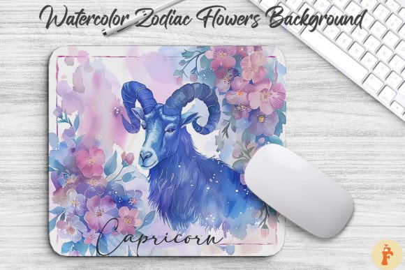 Capricorn Zodiac Flowers Background