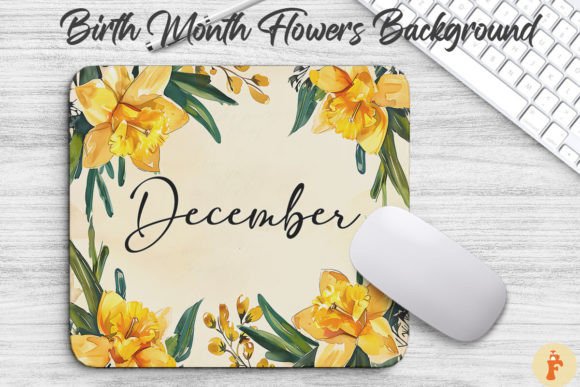 December Birth Month Flowers Background