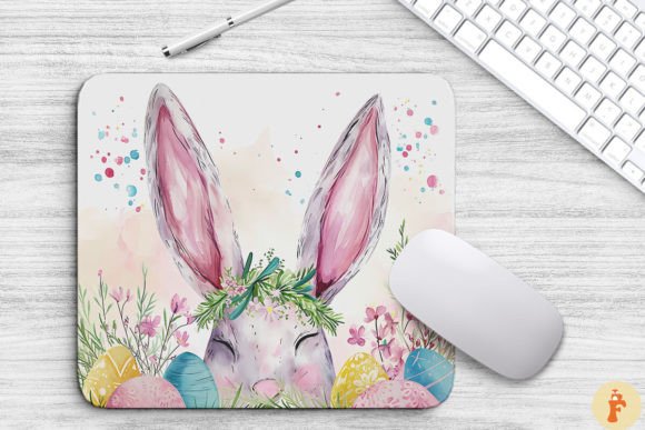 Easter Bunny with Flowers Background