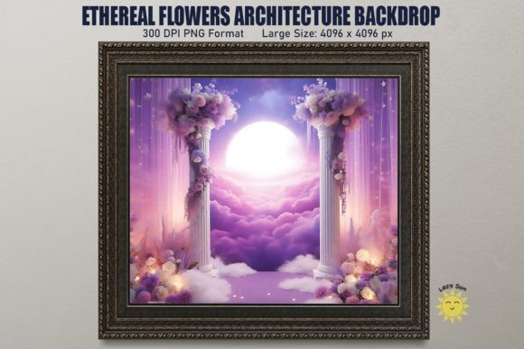 Ethereal Flowers Architecture Backdrop
