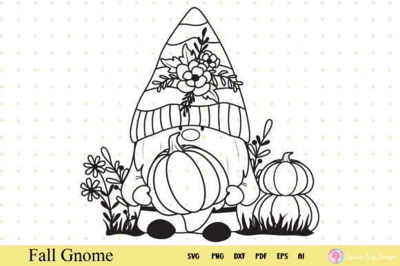Fall Gnome Svg for Embroidery Projects