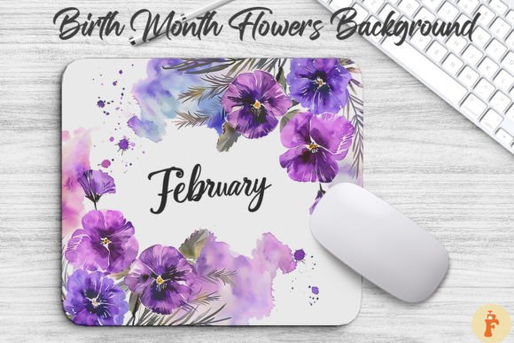 February Birth Month Flowers Background