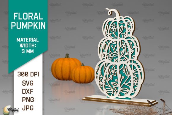 Floral Pumpkin Laser Cut. Autumn Pumpkin