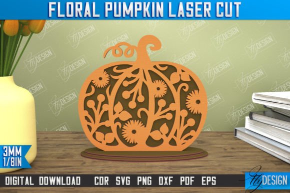 Floral Pumpkin Pumpkin Ornaments CNC