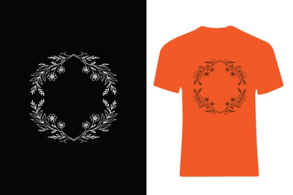 Floral Rounded Design for T-shirt