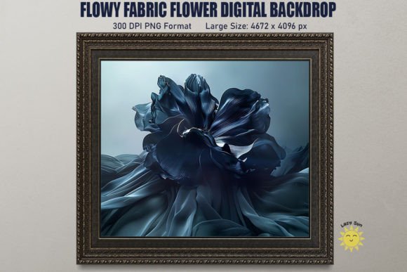 Flowy Fabric Flower Digital Backdrop