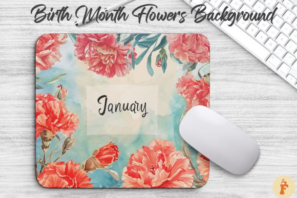 January Birth Month Flowers Background