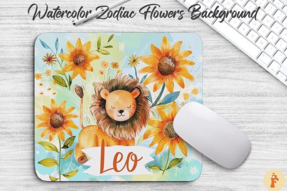 Leo Zodiac Flowers Background
