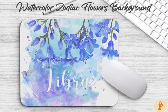 Libra Zodiac Flowers Background