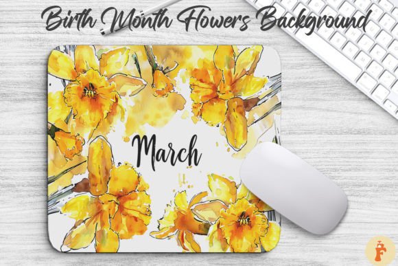 March Birth Month Flowers Background