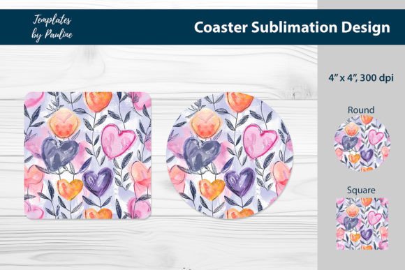 Pink Heart Car Coaster Sublimation