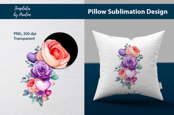 Purple Flower Bouquet Sublimation Pillow