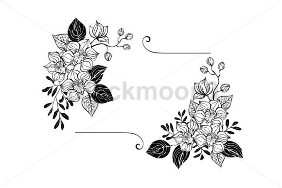 Rectangular Composition with Orchids