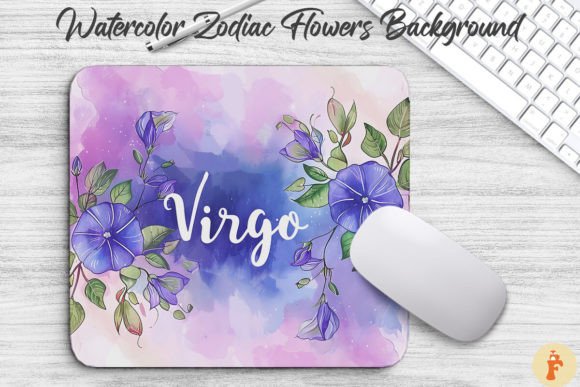 Virgo Zodiac Flowers Background