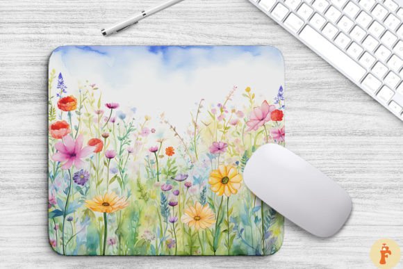 Watercolor Spring Flowers Background