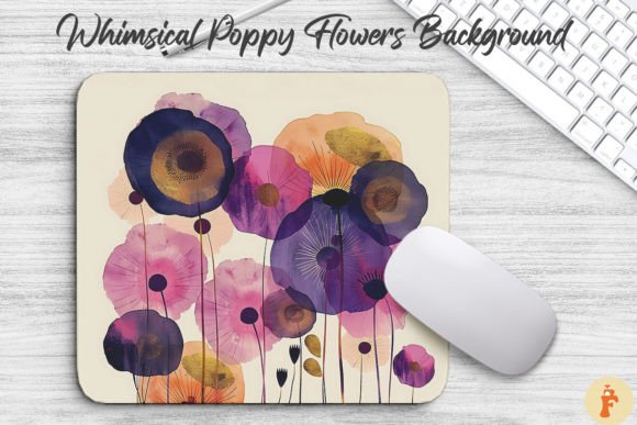 Whimsical Poppy Flowers Background